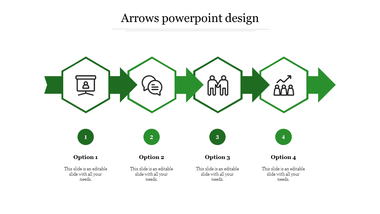 arrows powerpoint design-4-Green